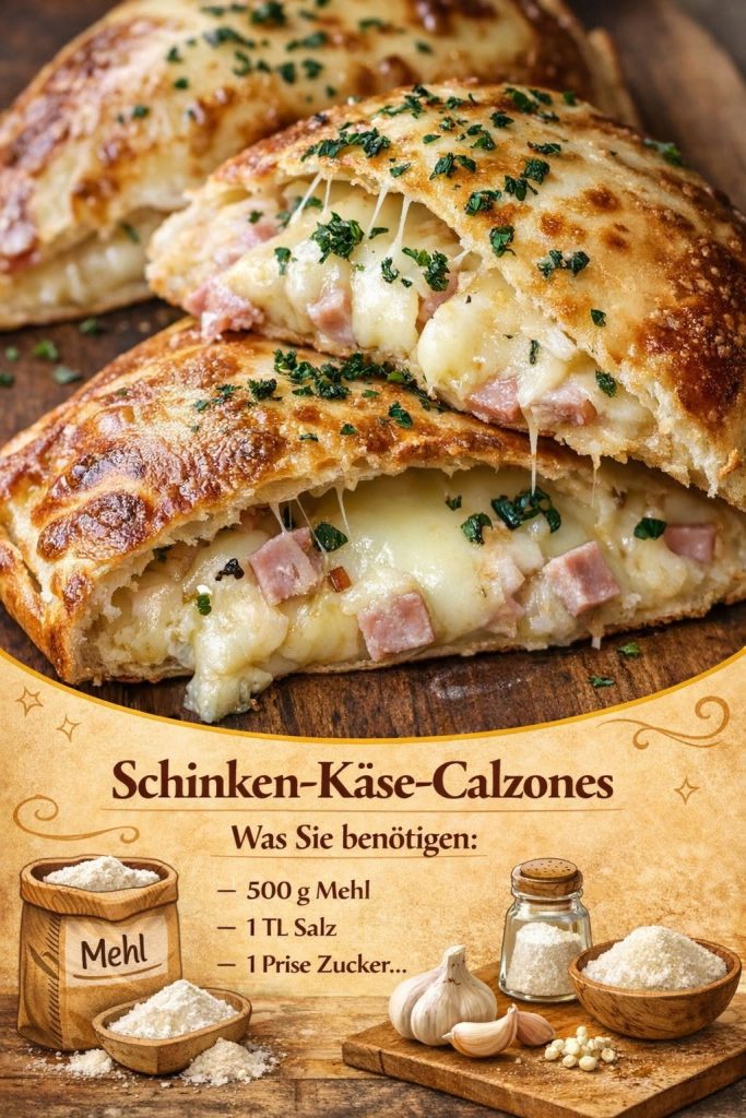 Schinken-Käse-Calzone – außen knusprig, innen herrlich saftig